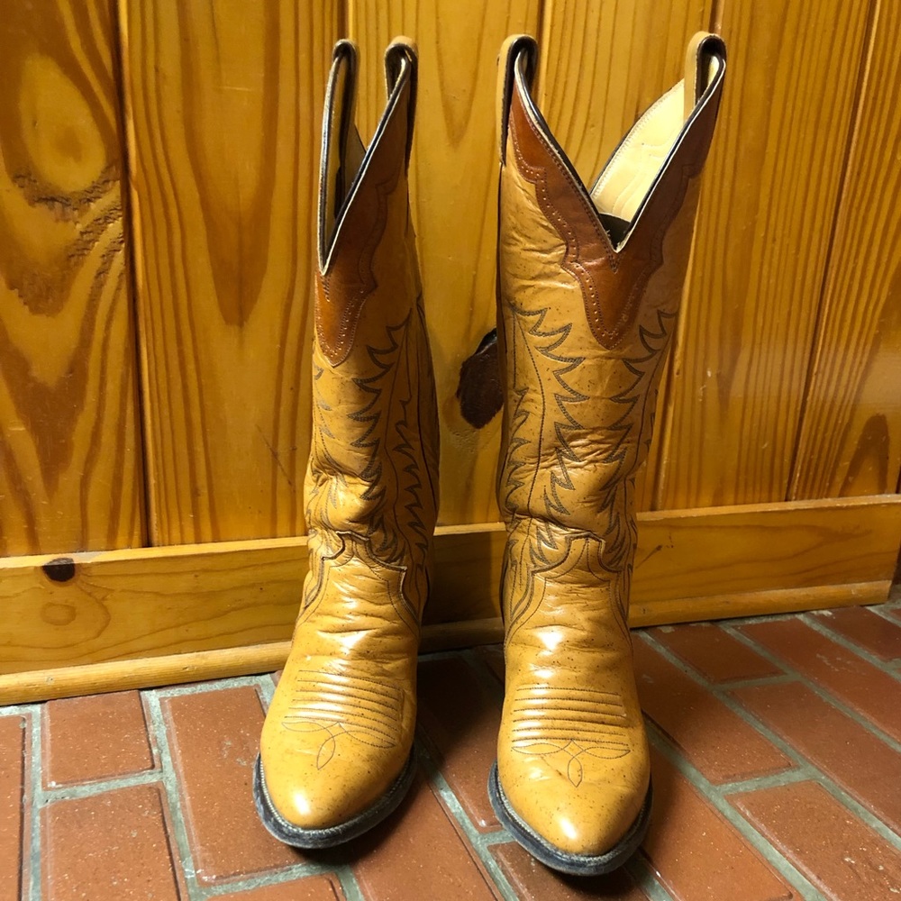 Justin Boots Tan Western Leather Cowboy Boots
